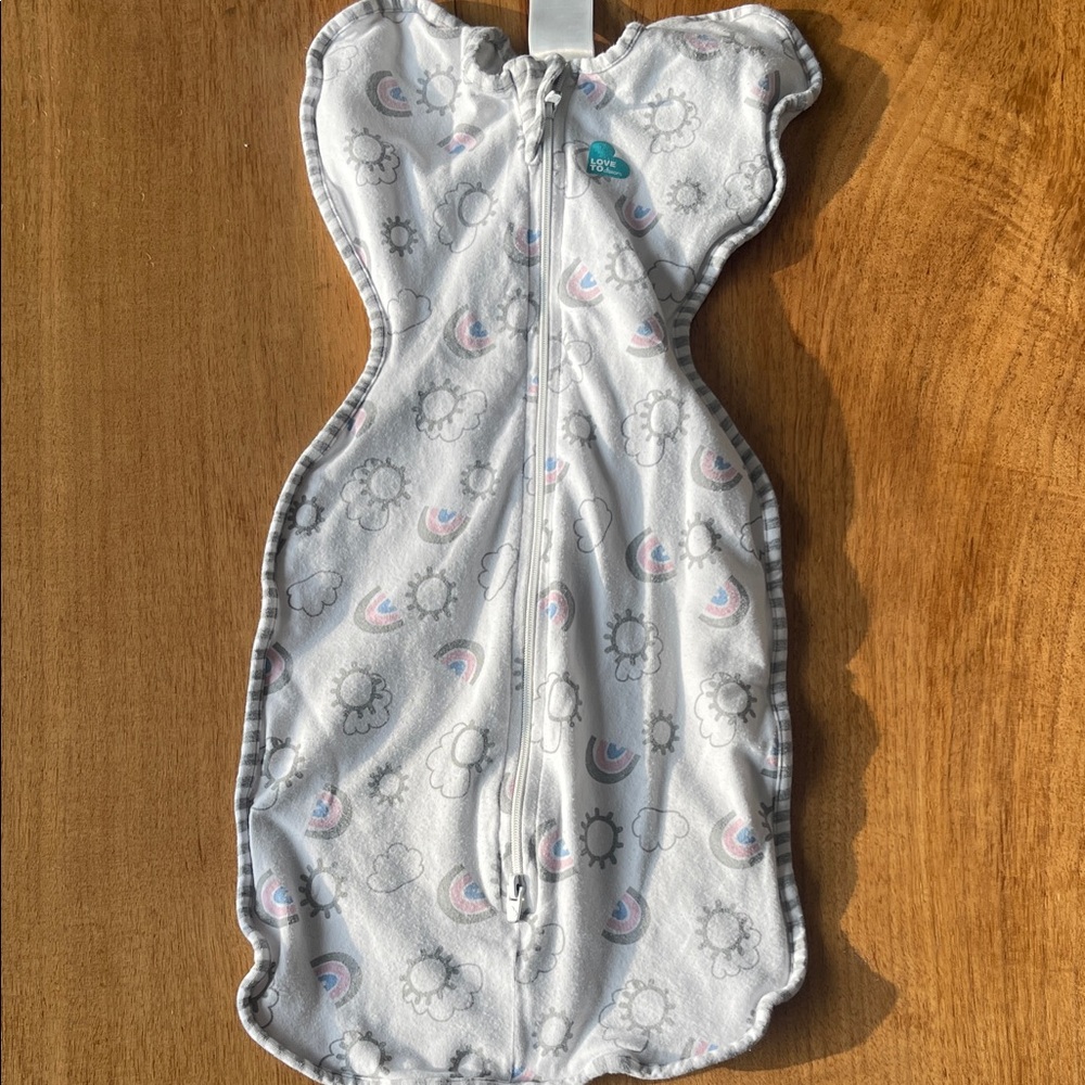 Love to Dream Gray Kids Sleep Sack with Cloud and Rainbow Design